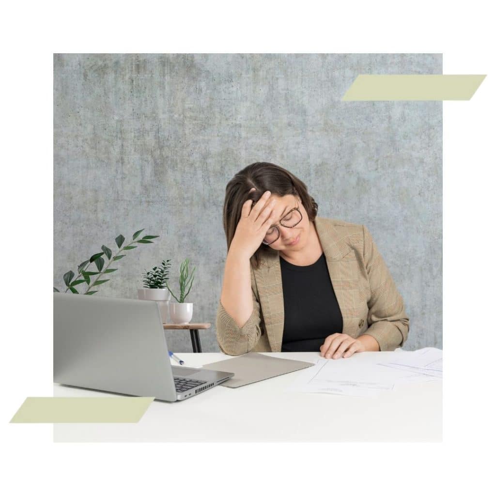 business person frustrated by financials